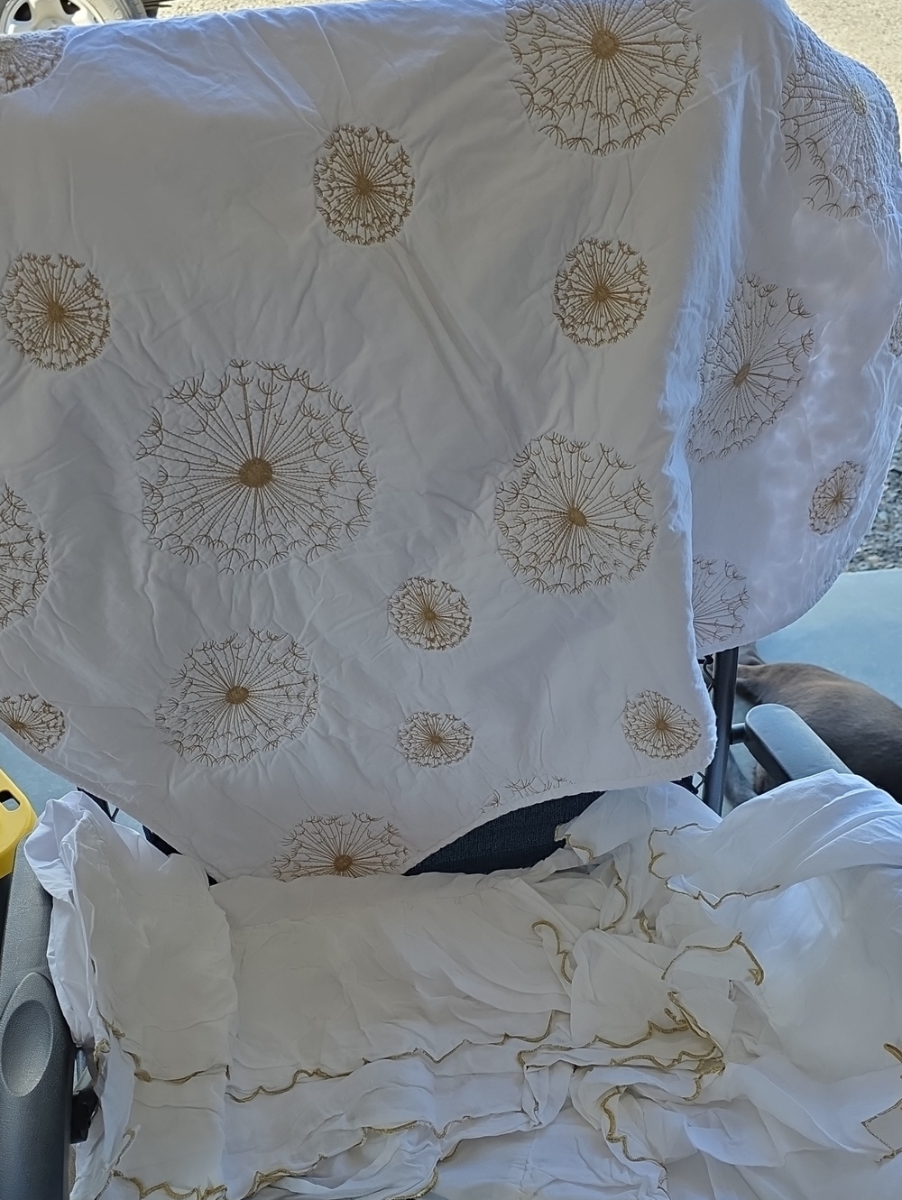Levtex Embroidered Dandelion Crib Set